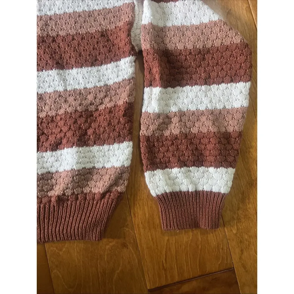 Hollister Striped Knit Sweater Size S Brown Boho Cozy Cottagecore Fall